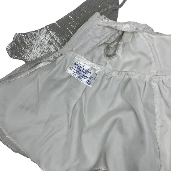 Build A Bear Workshop BABW Silver Angel Dress‎ w/ Halo and Wings Outfit ONLY - Picture 3 of 8